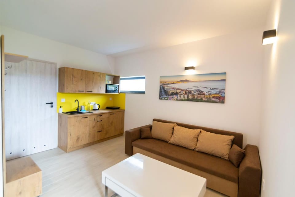 TV and multimedia, Coffee/tea facilities, Kitchen or kitchenette, Living room, Photo of the whole room, Seating area, minibar