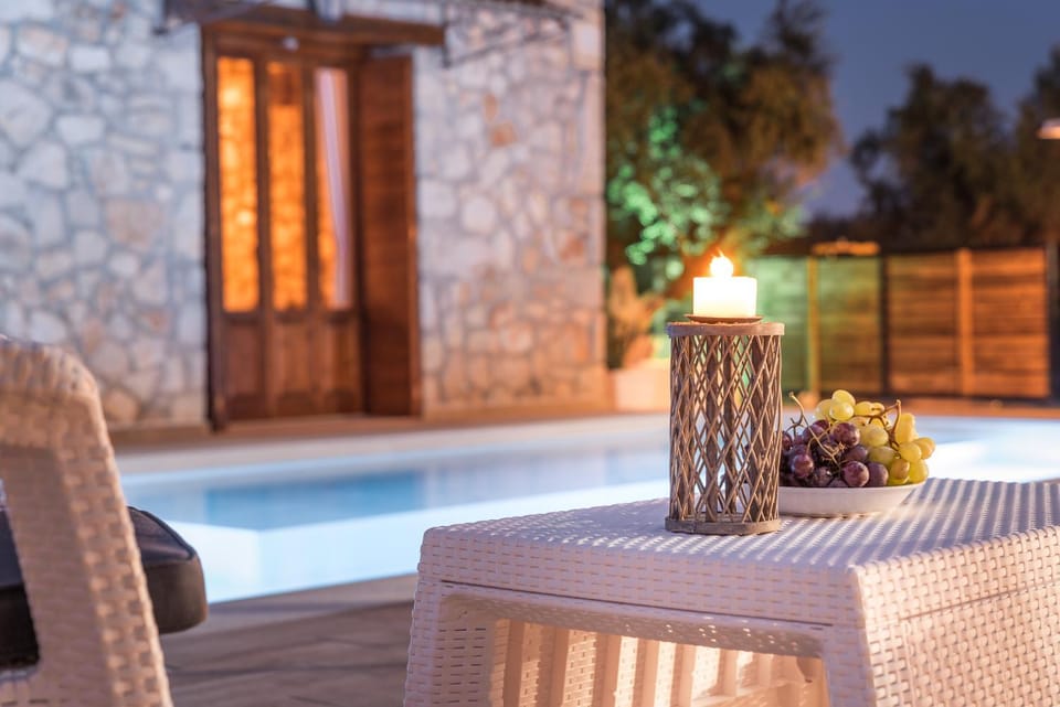 Night, Summer, Decorative detail, Swimming pool, Swimming pool