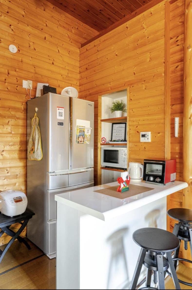 Kitchen or kitchenette, oven, stove, toaster