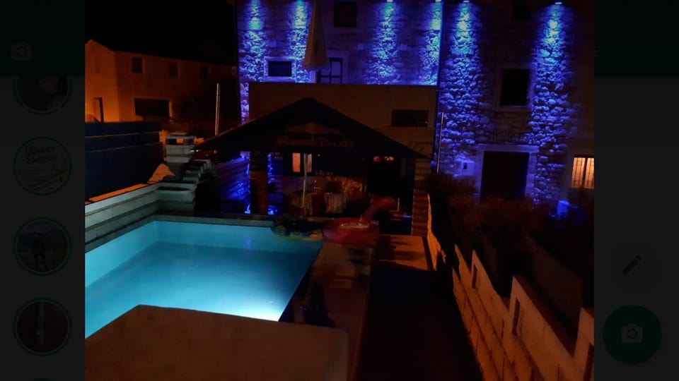 Night, Pool view, Swimming pool