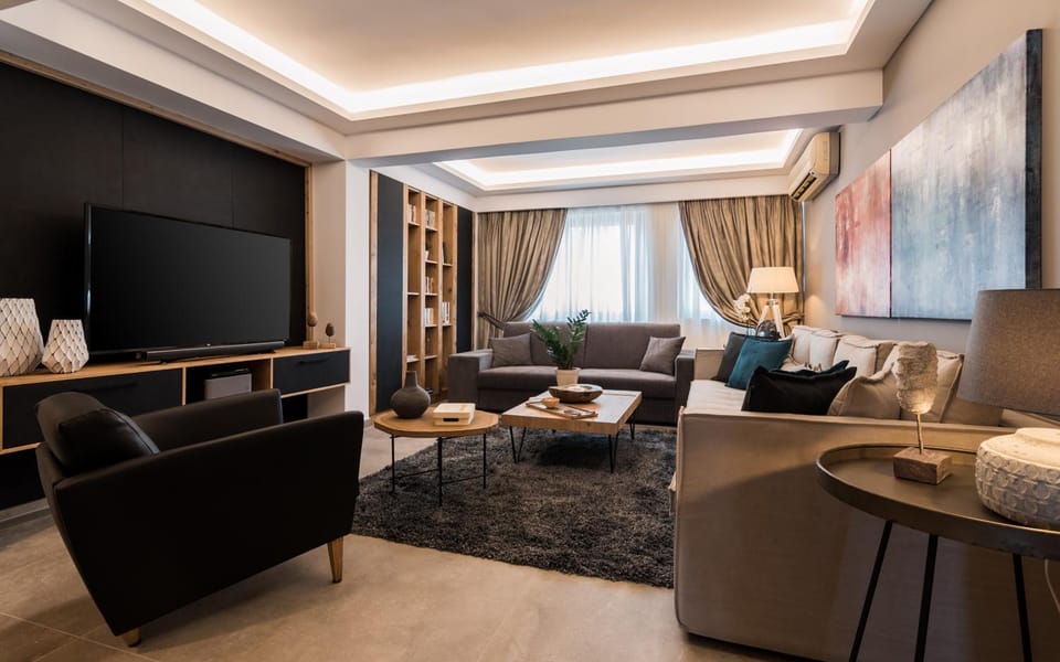 Library, TV and multimedia, Living room, Photo of the whole room, Seating area, On site