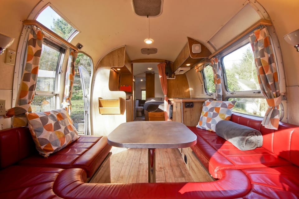 Vintage glamping Airstream with Farm Animals Farm Stay in England