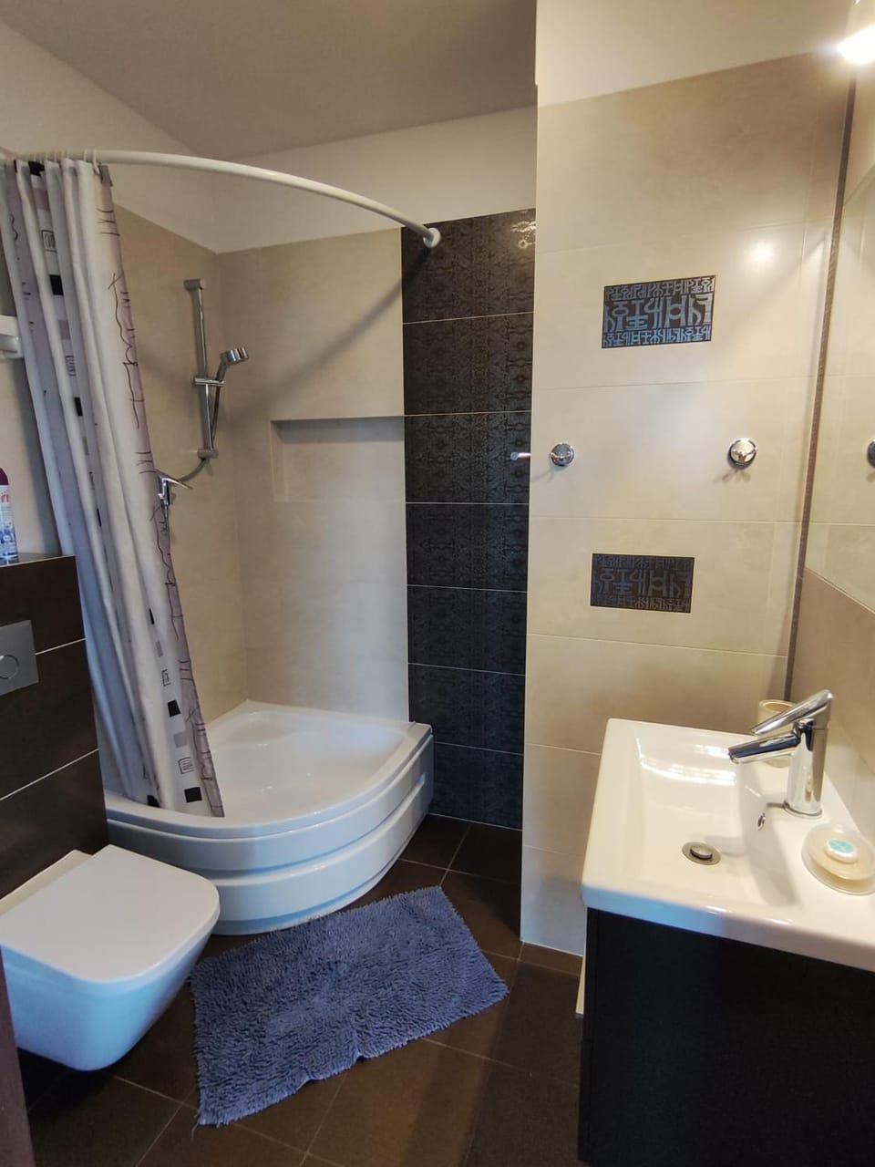 Shower, Toilet, Bathroom, hair dryier, towels, dryer