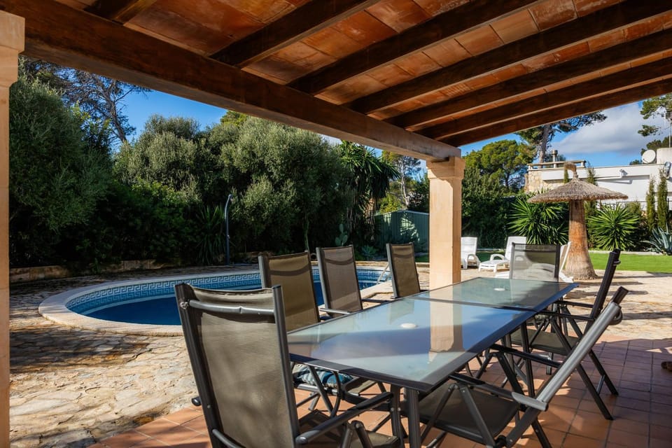 Property building, Living room, Swimming pool