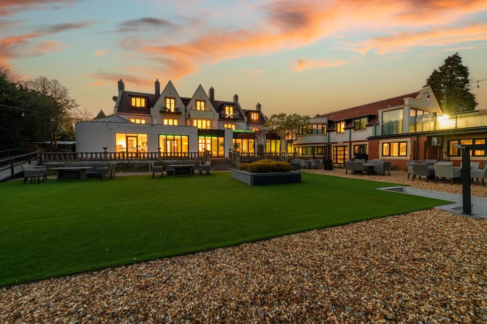 Property building, Garden, Sunset