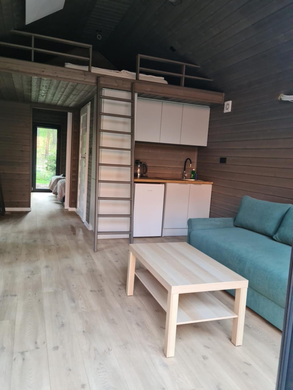 Kitchen or kitchenette, Living room, Seating area