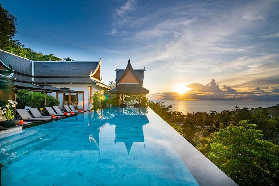 Swimming pool, Sunset