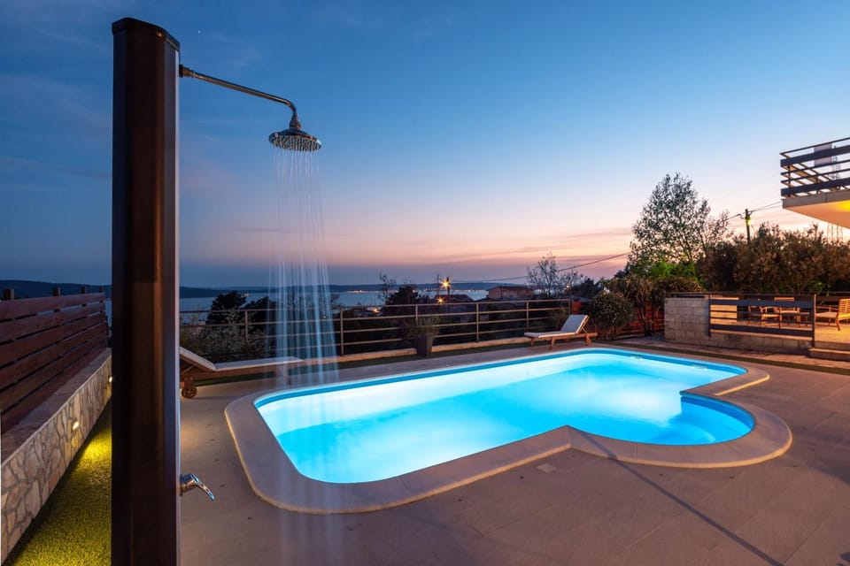 Pool view, Swimming pool, Sunset