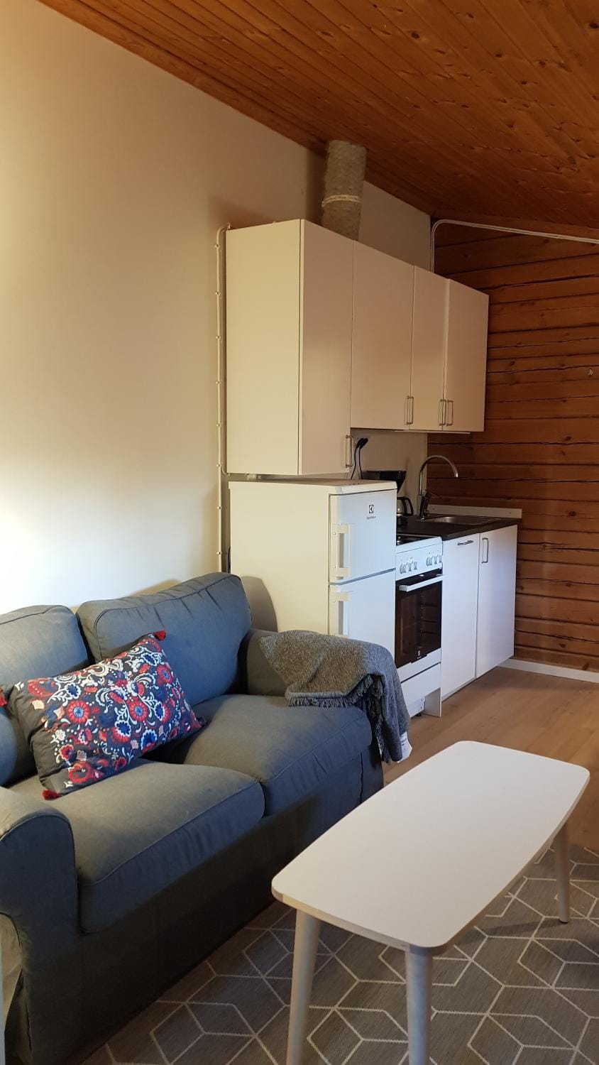 Kitchen or kitchenette, Living room, Seating area