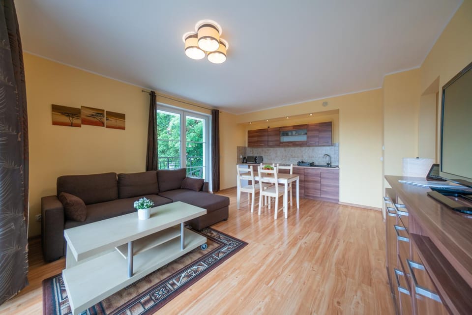 Kitchen or kitchenette, Living room, Seating area
