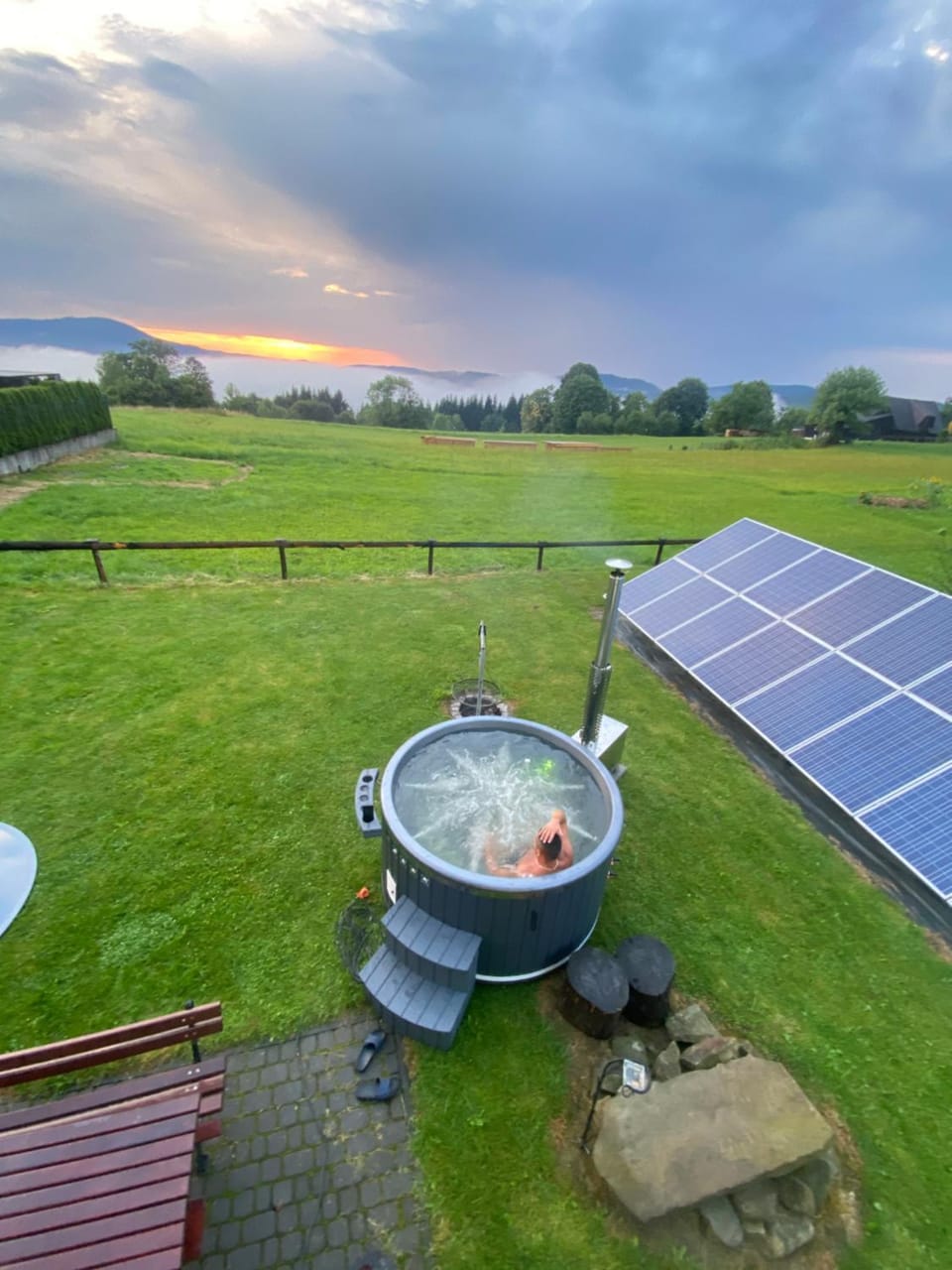 Natural landscape, Garden view, Sunset