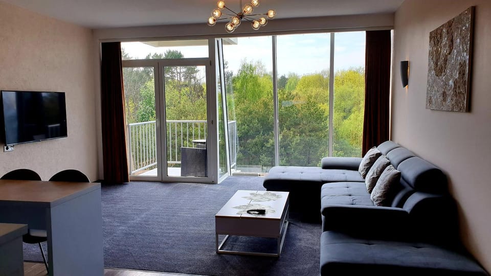 Living room, Seating area, Garden view