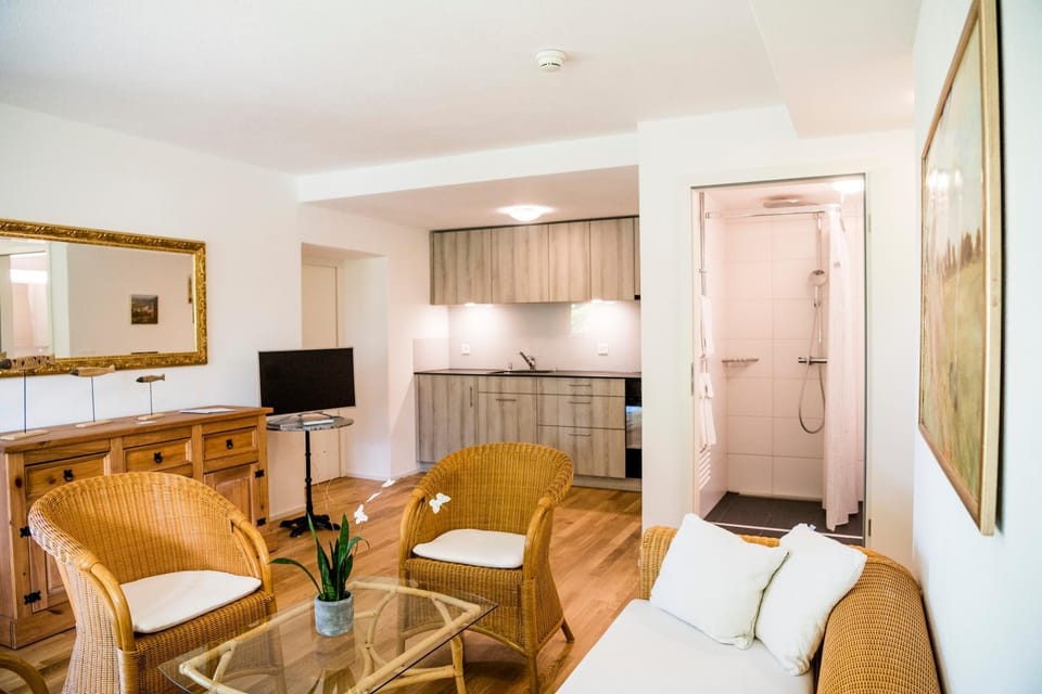 Kitchen or kitchenette, Living room, Seating area