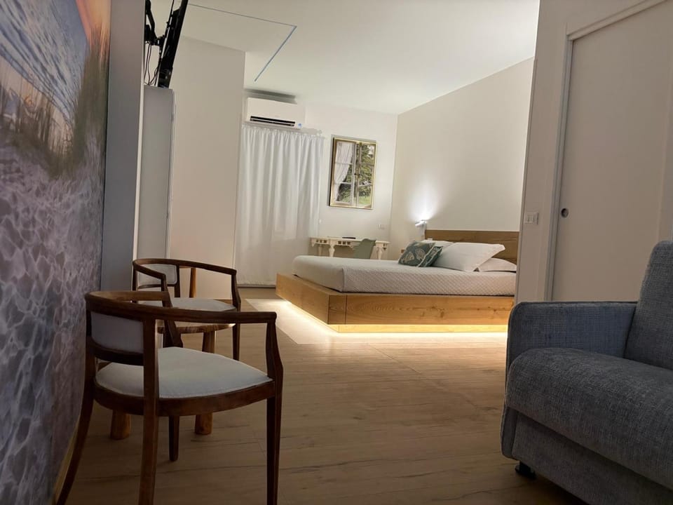 Bed, TV and multimedia, Living room, Photo of the whole room, Seating area, Bedroom, air conditioner