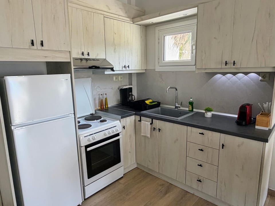 Kitchen or kitchenette, oven, stove, toaster
