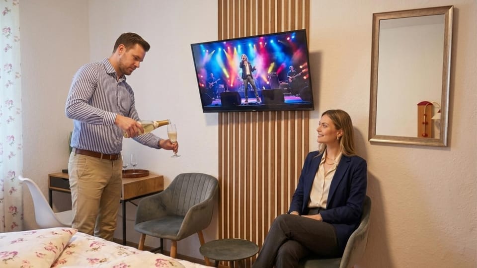 Property building, People, TV and multimedia, Photo of the whole room, Bedroom, Guests