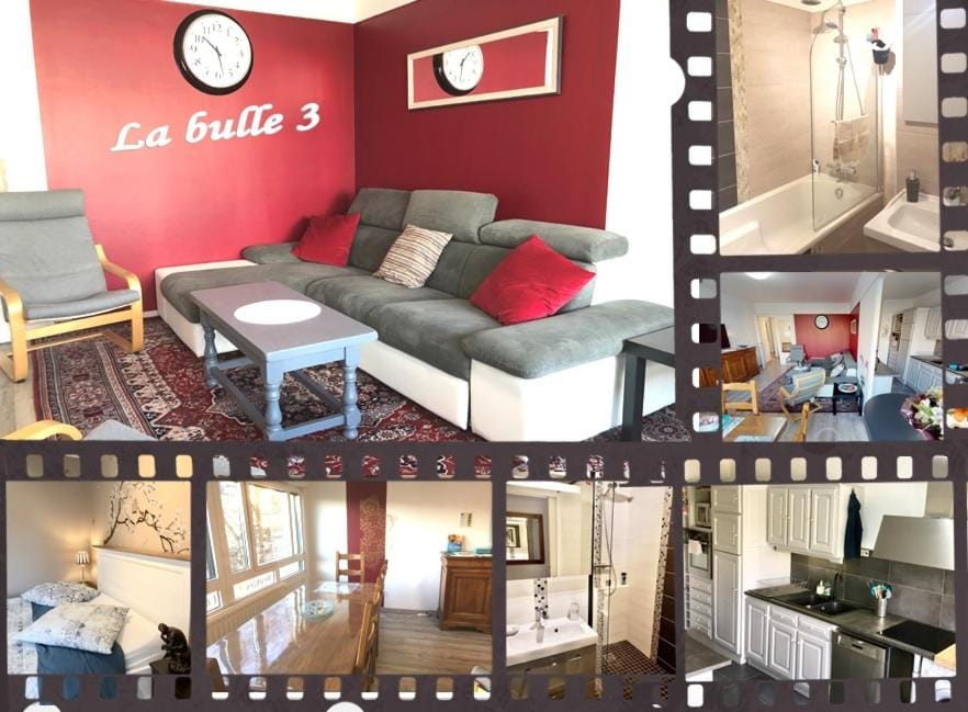 BedinReims "burgundy bottle" 110m2 Exceptional, 4 chambres doubles, 2 bain, free park & wifi, tout équipé Apartment in Reims