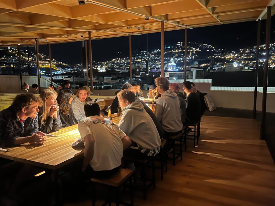 Restaurant/places to eat, Night, People, City view, group of guests