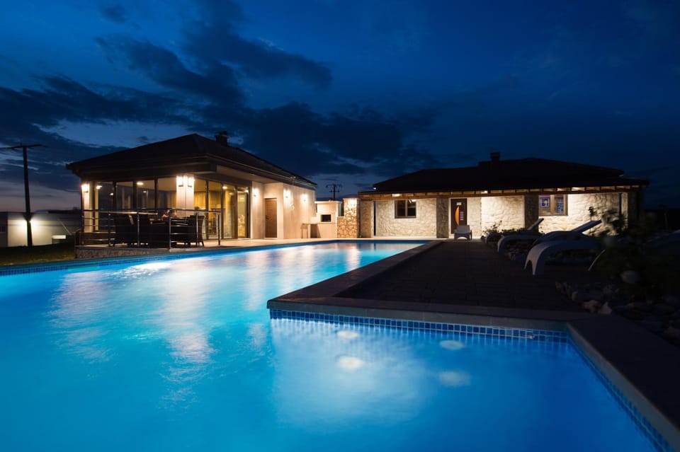 Night, Swimming pool, Swimming pool