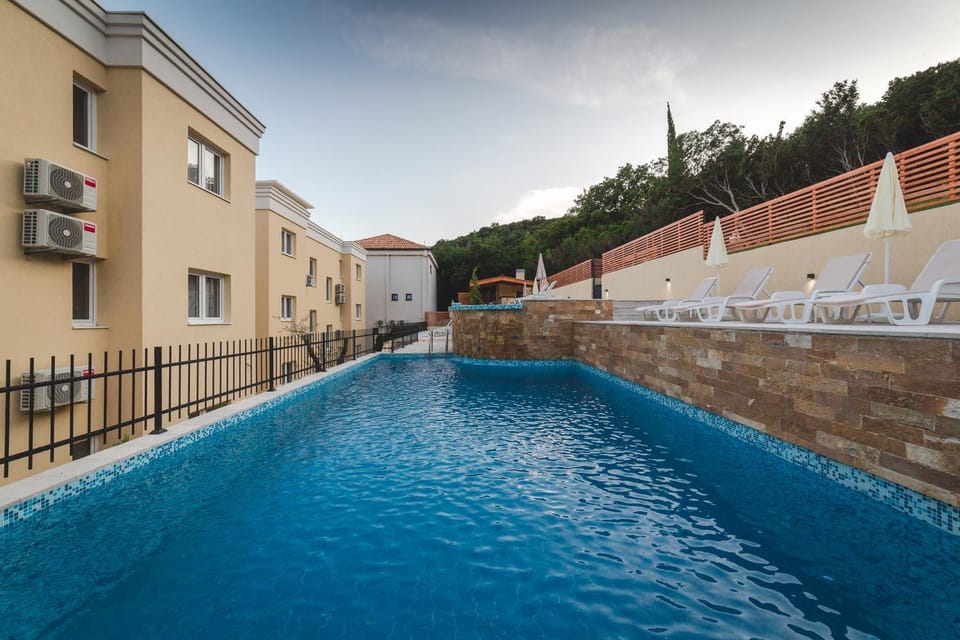 Property building, Swimming pool, Swimming pool, Sunrise, Sunset