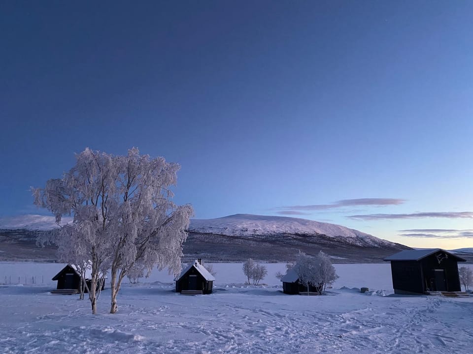 Property building, Winter, Lake view, Mountain view