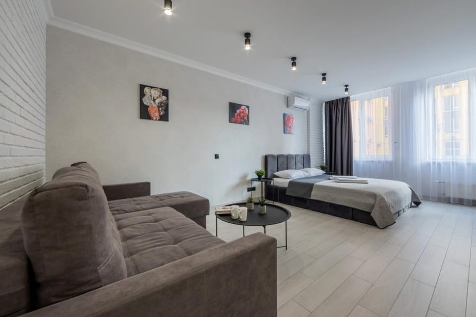 Bed, Living room, Photo of the whole room, Seating area, Bedroom, air conditioner
