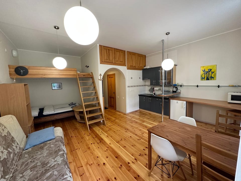 Bed, Kitchen or kitchenette, Photo of the whole room, Dining area