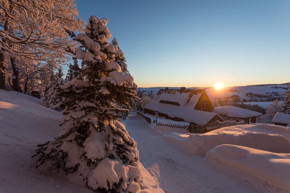 Property building, Winter, Sunrise