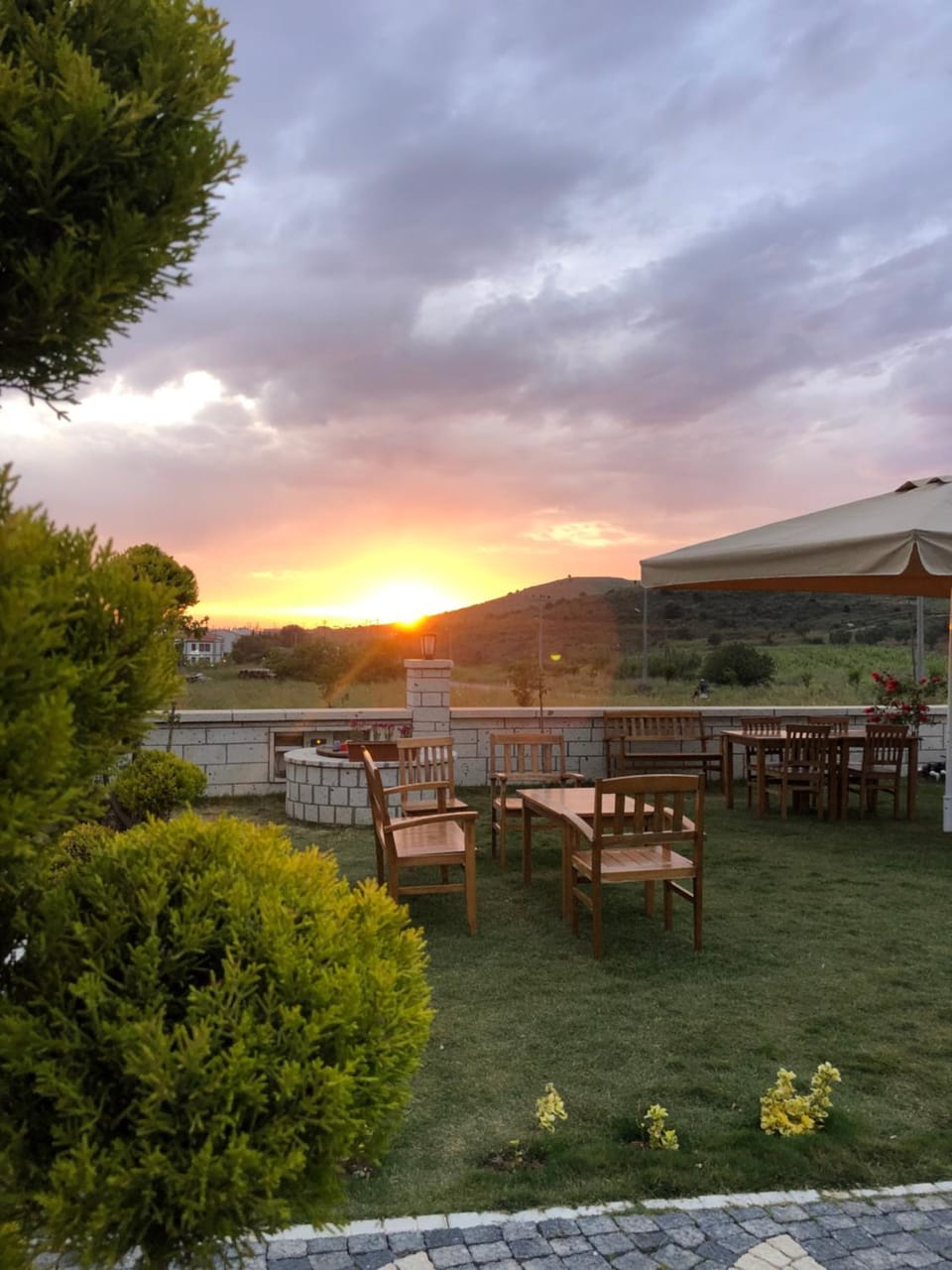 Garden view, Sunset