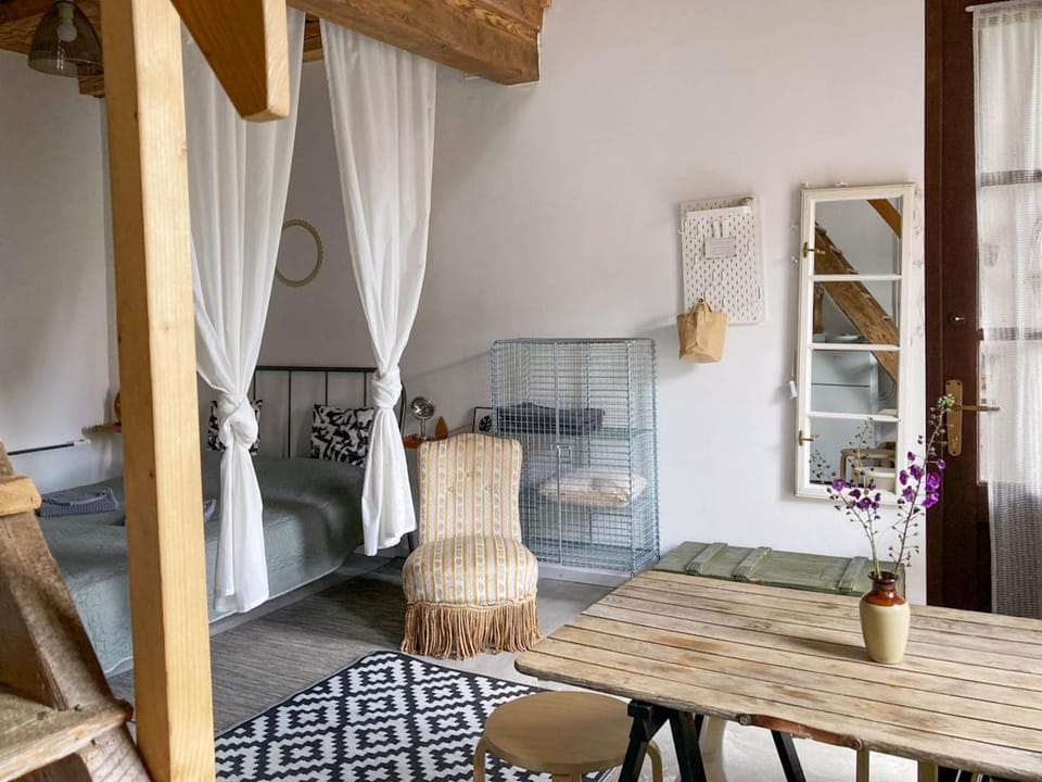 Bed, Living room, Dining area, wardrobe