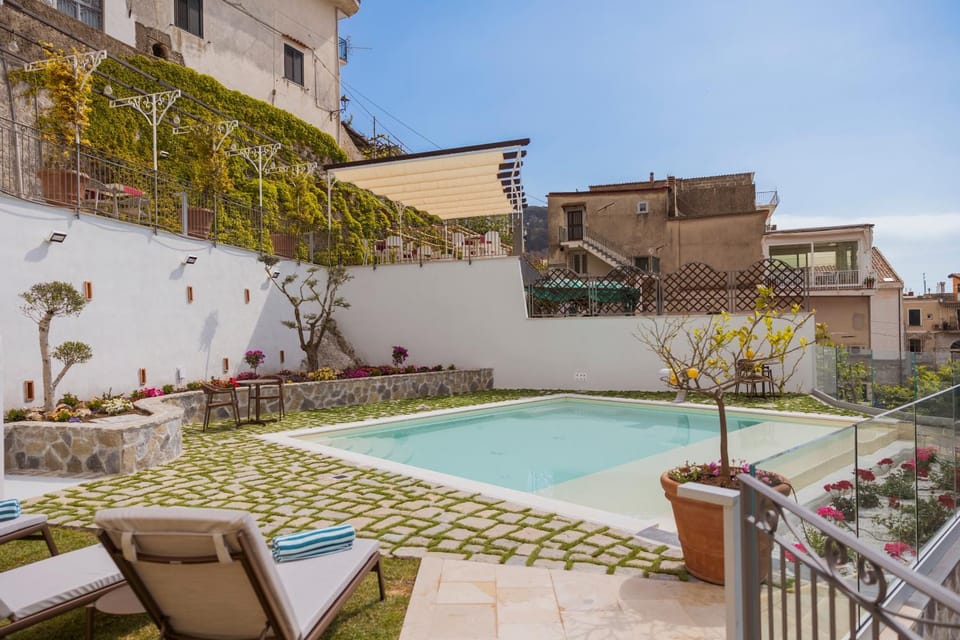 Property building, Patio, Garden, Pool view, Swimming pool