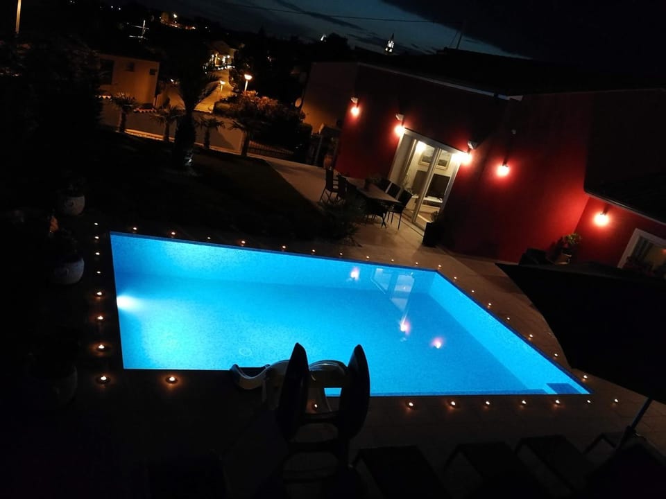 Night, Summer, On site, Area and facilities, Swimming pool