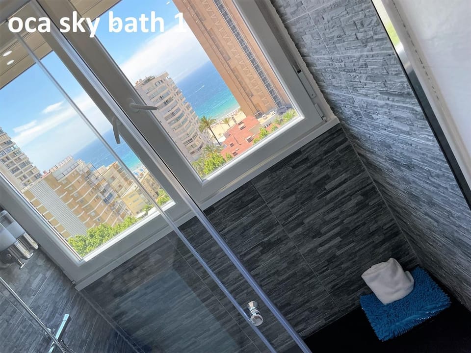 Bathroom, View (from property/room), Sea view