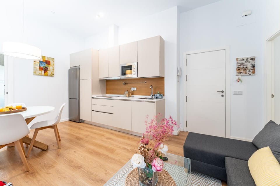 Living room, kitchen