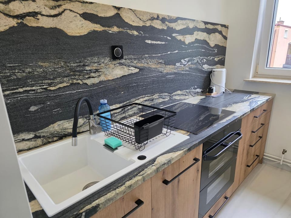 Kitchen or kitchenette, stove, kitchen