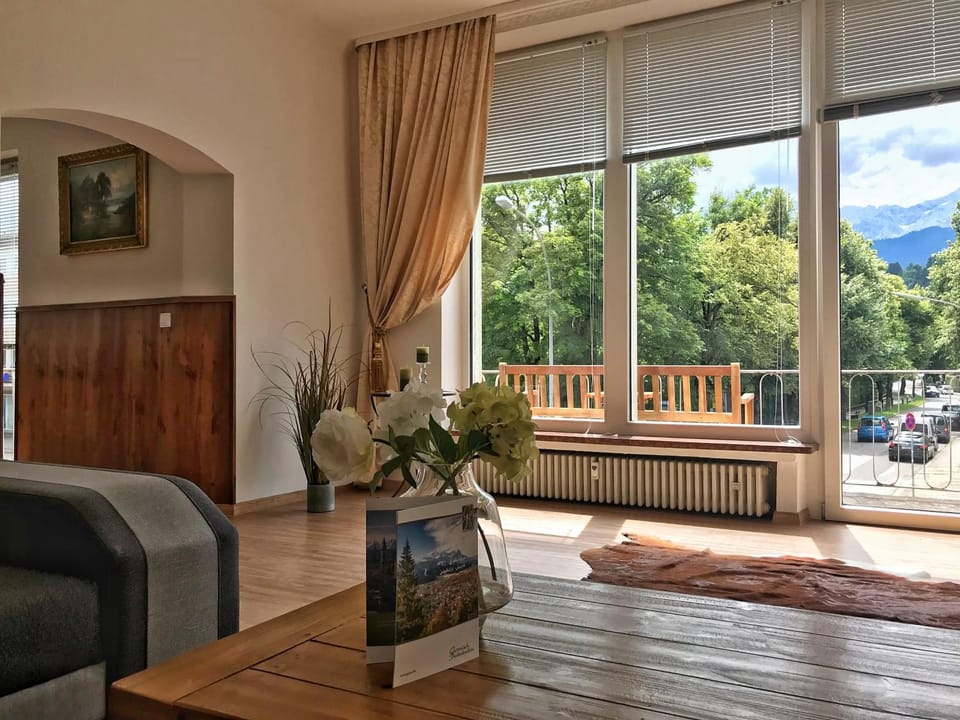 Living room, Photo of the whole room, Decorative detail, Mountain view