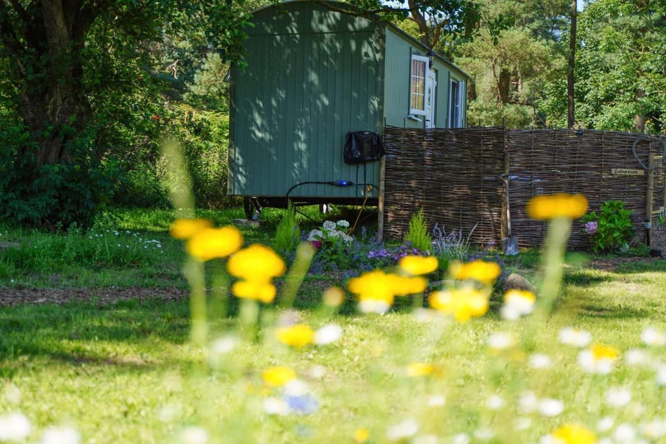 The Laburnum Retreat Shepherds Hut with private hot tub Nature lodge in Staffordshire Moorlands District