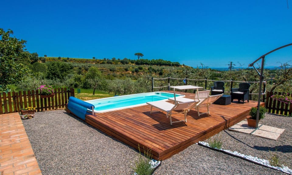Patio, Natural landscape, Mountain view, Pool view, Swimming pool, sunbed