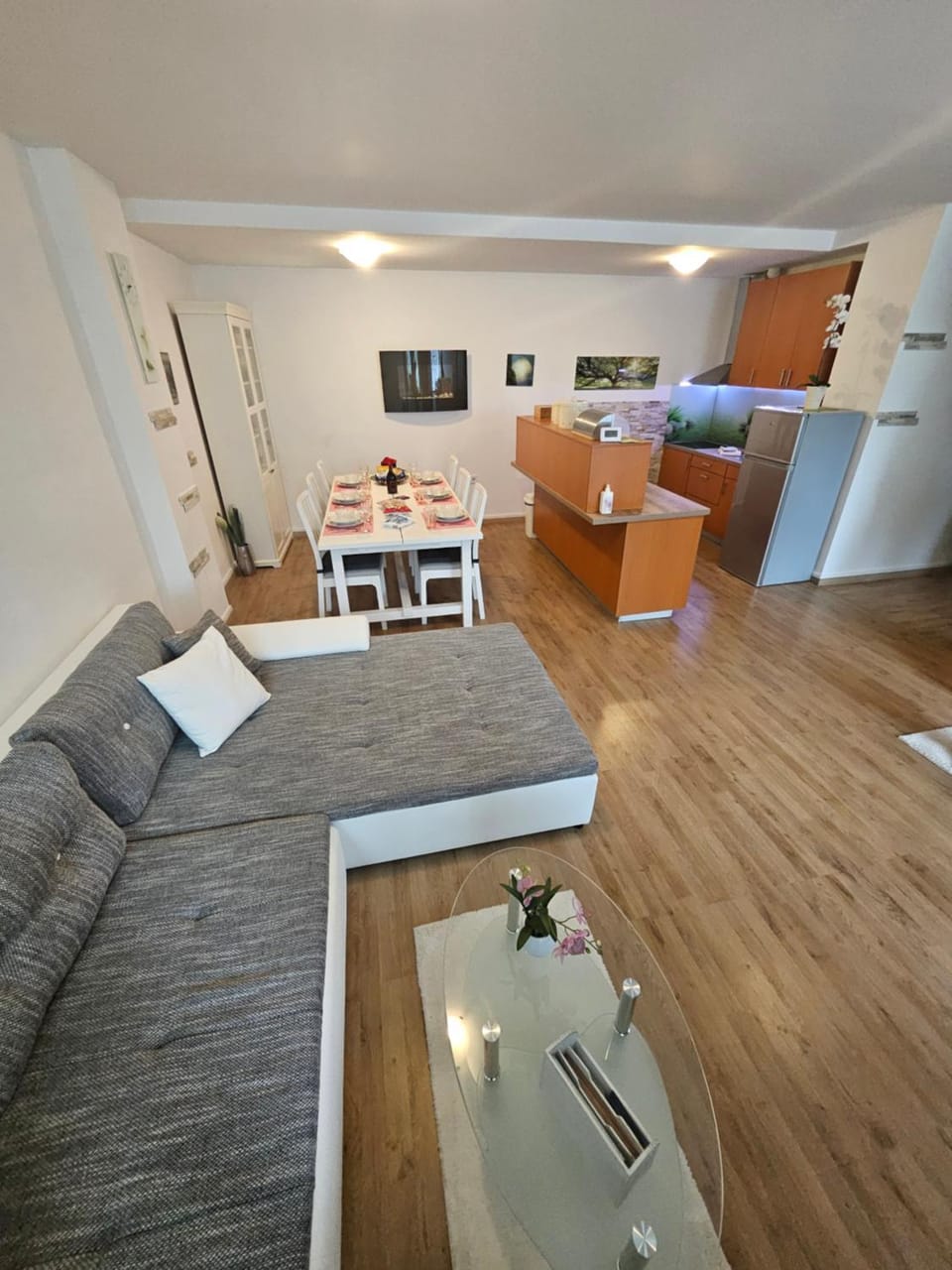 Living room, kitchen