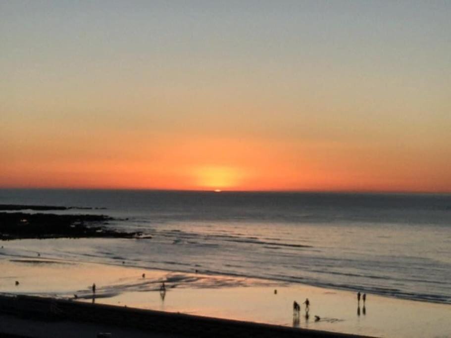 Beach, Sea view, Sunset