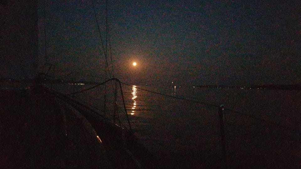 Night, Natural landscape, Lake view