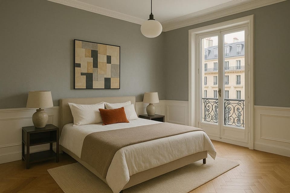 Bed, Living room, Photo of the whole room, Seating area, Bedroom