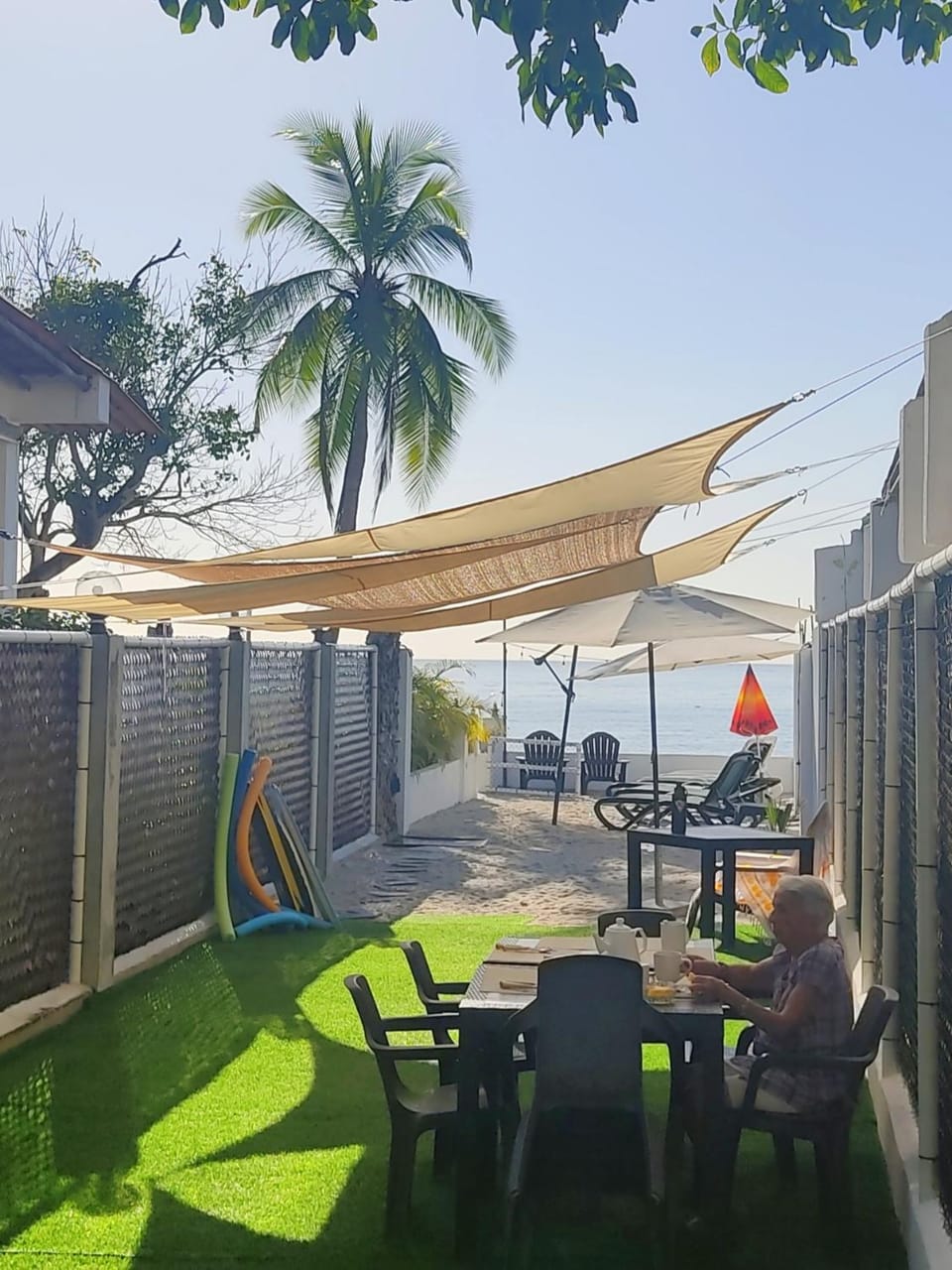 Patio, Dining area, Beach, Sea view, sunbed