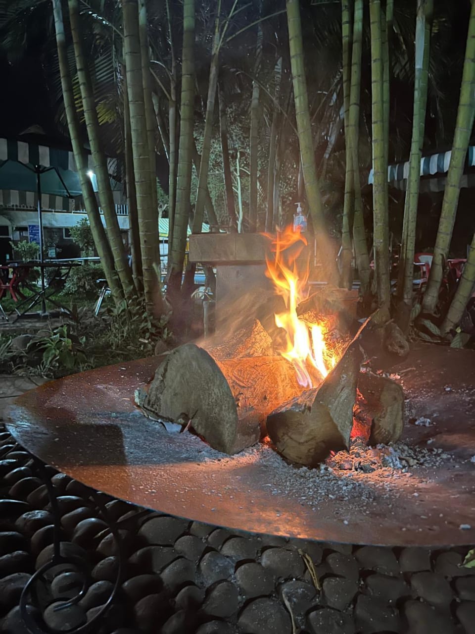 Night, fireplace