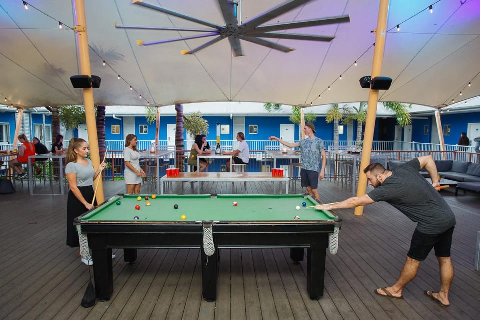 Billiard, group of guests