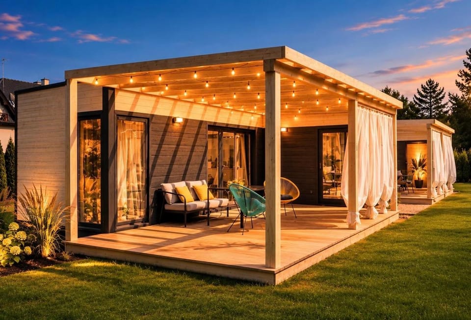 Property building, Patio, Garden, Balcony/Terrace, Seating area