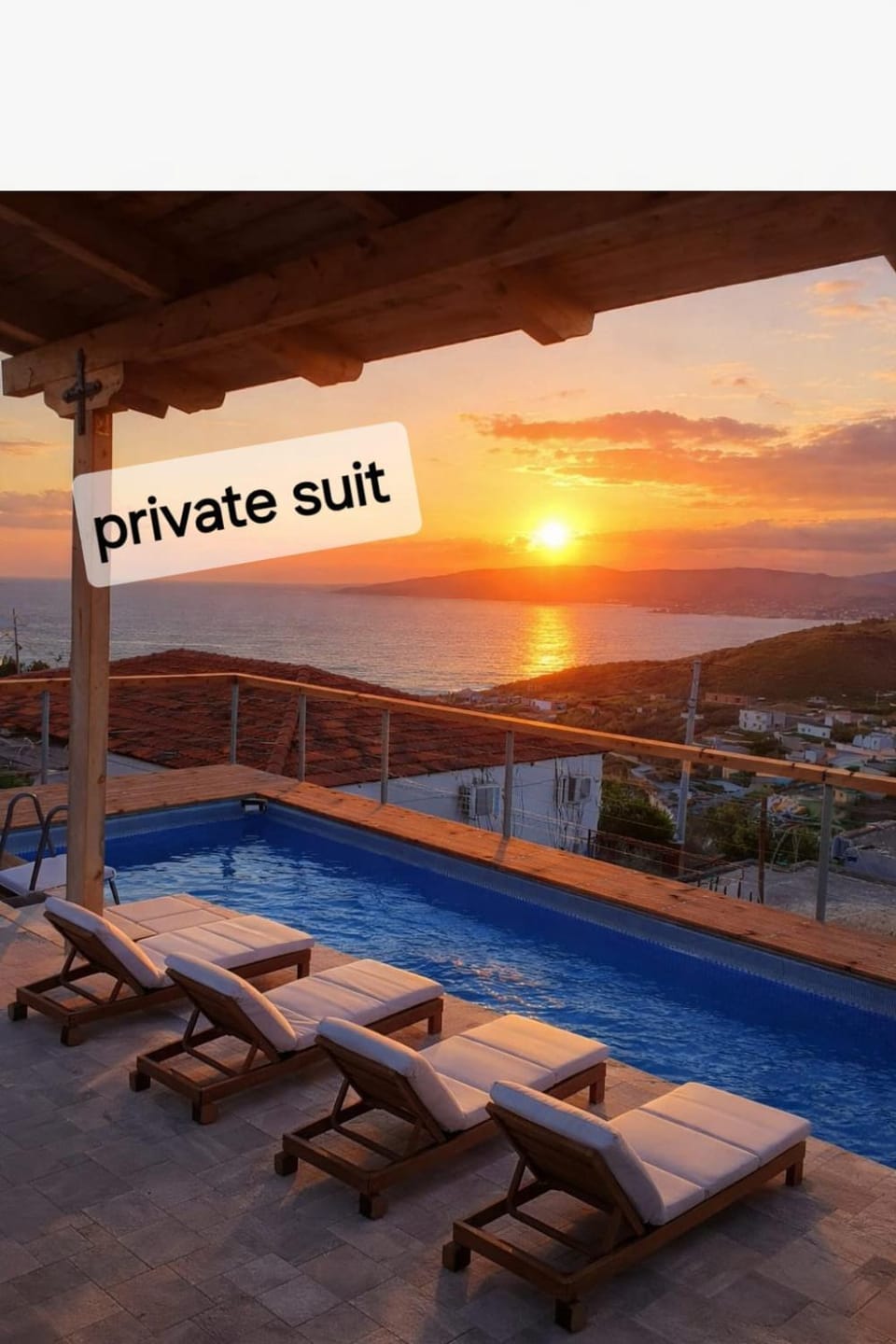 Day, Natural landscape, Pool view, Sea view, Swimming pool, Sunset