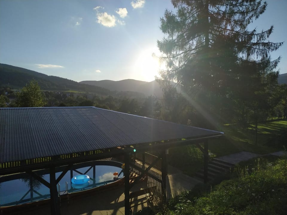 Pool view, Swimming pool, Sunset