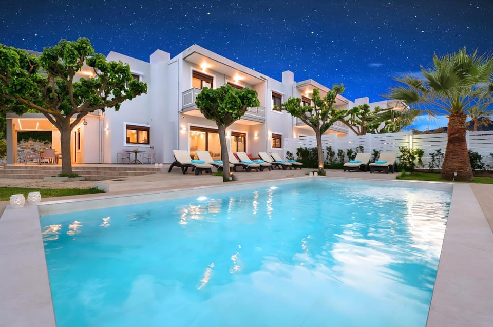 Property building, Patio, Day, Night, Pool view, Swimming pool, sunbed
