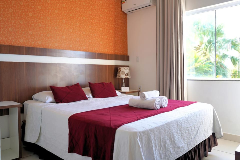 Bed, Photo of the whole room, Bedroom, towels, air conditioner